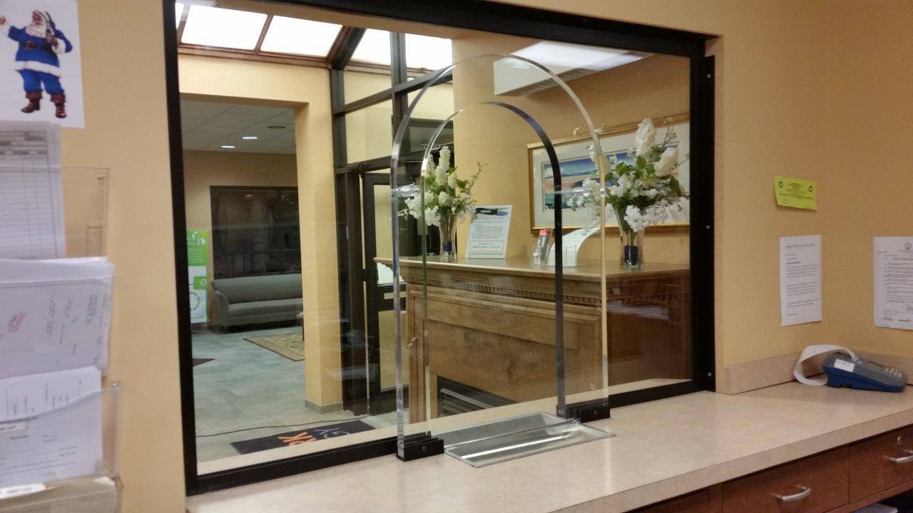 Clark Energy Arched Baffle Transaction Window