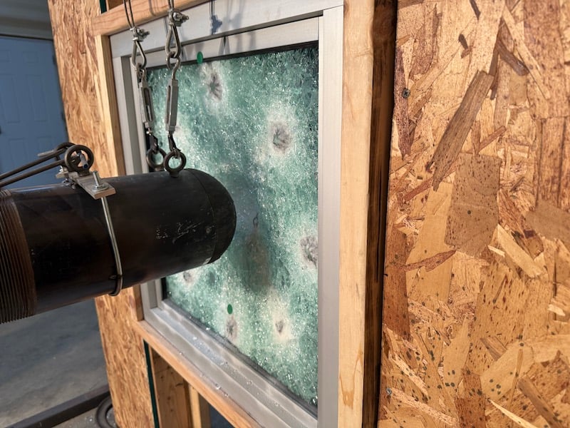 An example of ASTM F3561 testing as a test method for forced entry and added protection against active shooter attacks