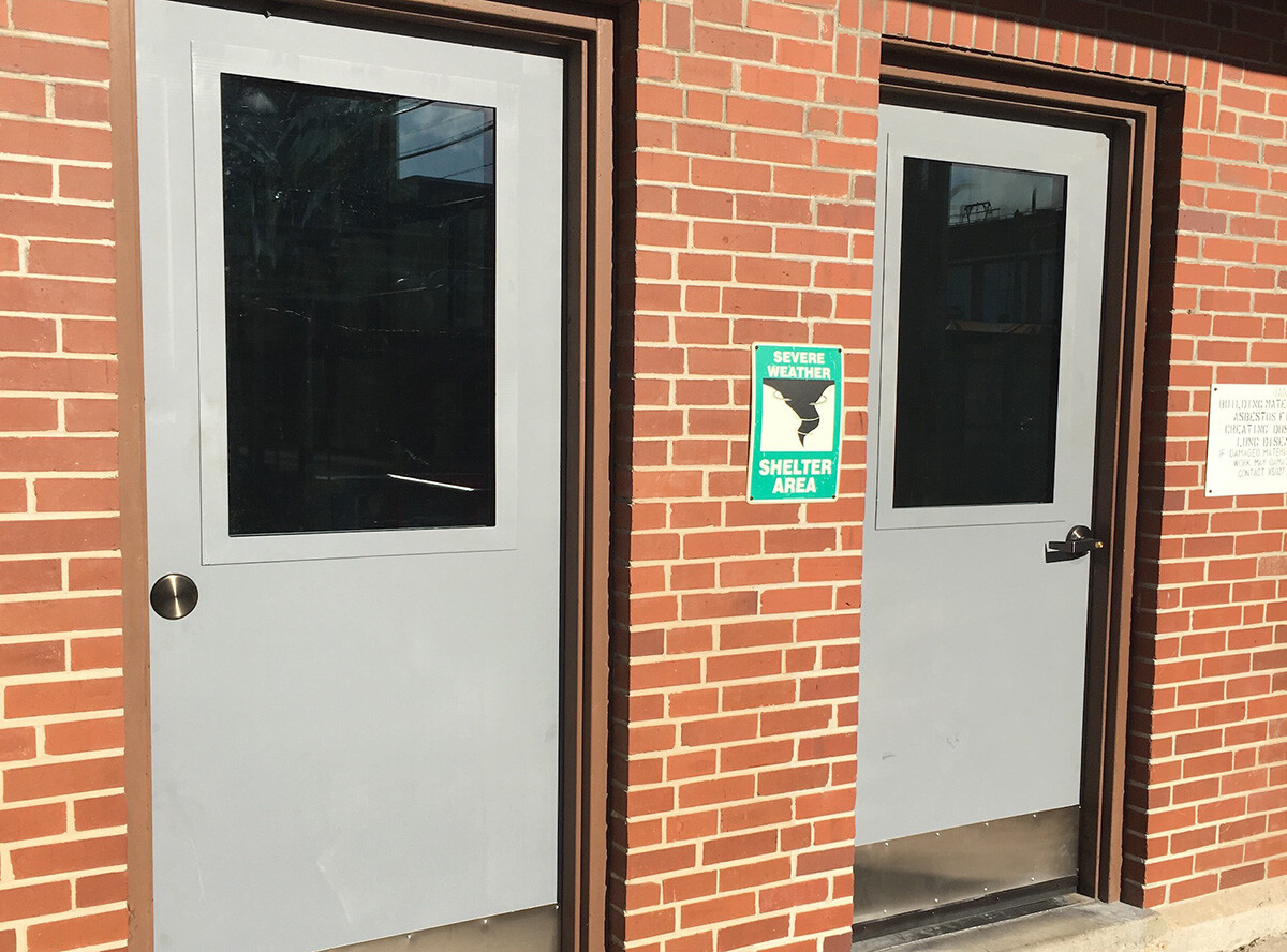 A photo showing commercial security door systems installed by Total Security Solutions