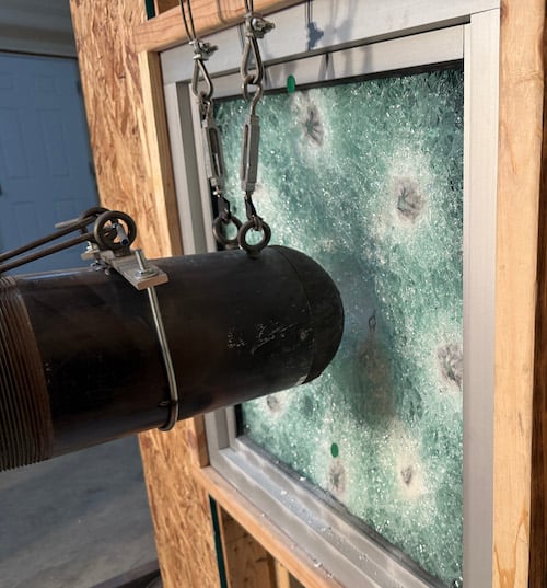 A photo showing TSS conducting forced entry testing for more layers of protection and safety