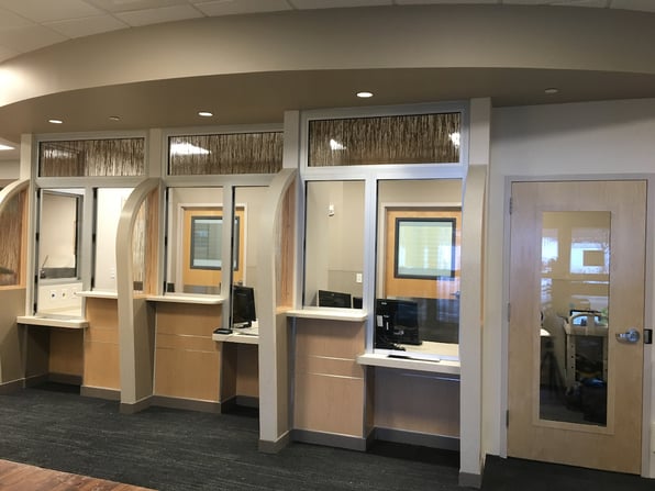 a photo displaying bulletproof solutions installed in a hospital