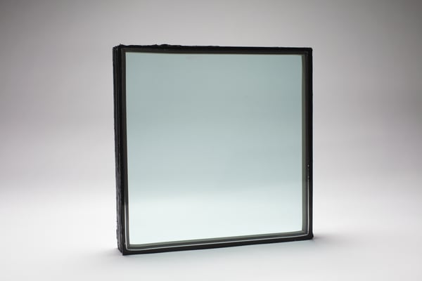 A photo showing safety glass tested to UL 752 Level 3, with insulation for exterior applications
