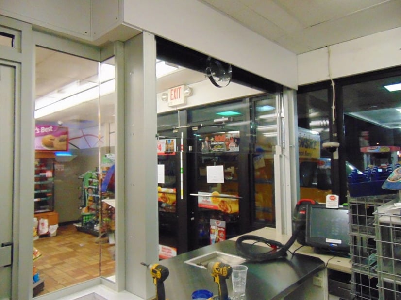 retail security vertical sliding bullet resistant window