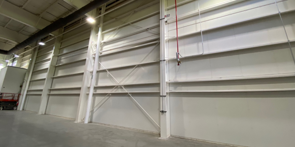 An example of bullet-resistant fiberglass panels integrated into the walls of a building