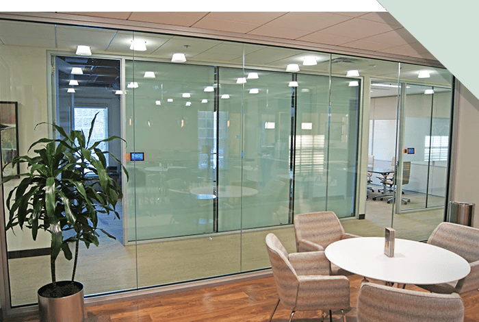 An example of bullet-resistant panels installed in a corporate setting to provide superior protection for staff