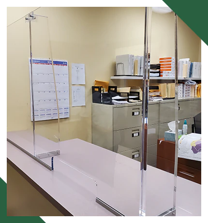 A photo showcasing a reach guard with a sleek design to maintain a professional appearance