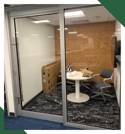 A bulletproof safe room installed by Total Security Solutions, where employees can seek shelter during an attack