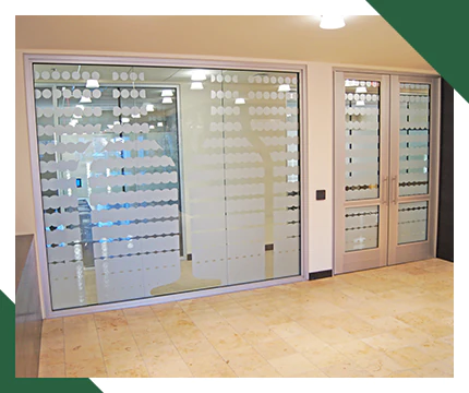 Bulletproof glass doors that help give employees peace of mind amid the rise of mass shootings in recent years